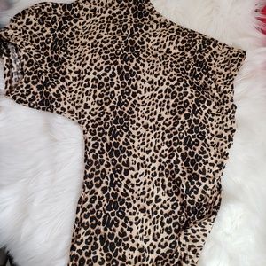 Off the shoulder cheetah print top